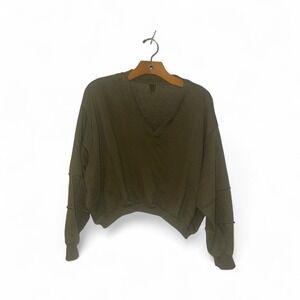 as revival‎ Sweatshirt Cropped Gathered In Front And Back Dark Green Size Small